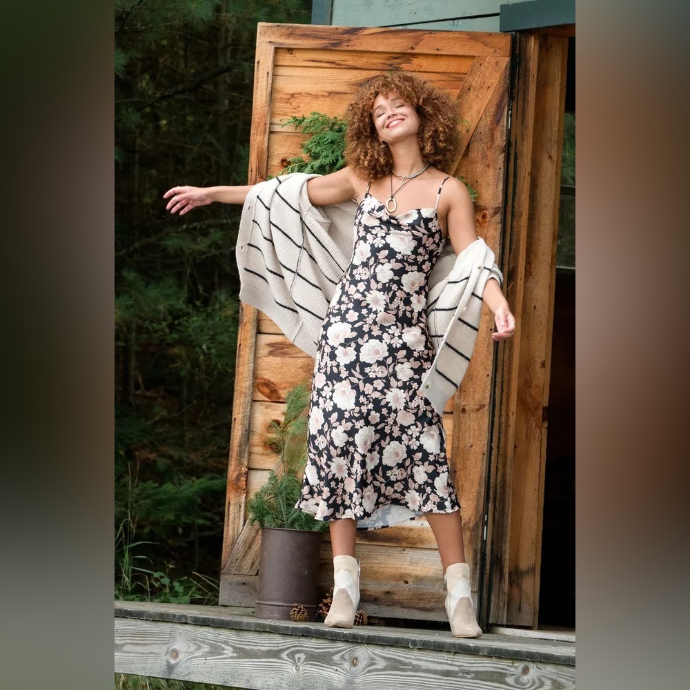 NWT Altar'd State Lyla Satin Midi Dress Size Small